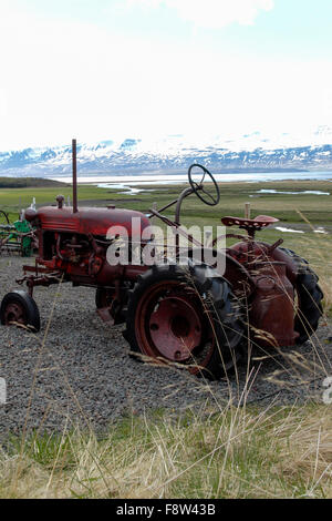 Alten Traktor Laufás Folk Museum Eyjafjörður Nordisland Stockfoto