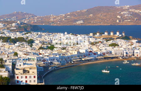 Mykonos alte Hafen von Chora, Insel Mykonos, Griechenland Stockfoto