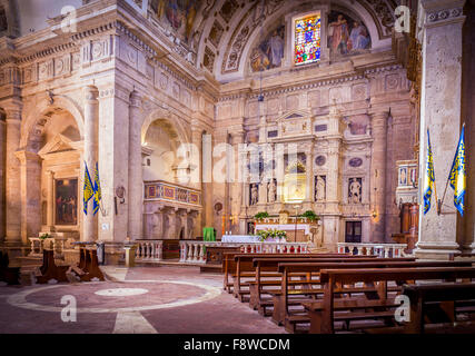 Innenraum der Kirche Madonna di San Biagio in Montepulciano, Italien Stockfoto