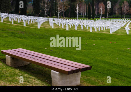 Florenz, Italien - November 2015 - amerikanische zweite Welt Soldatenfriedhof in Florenz, Italien. 2015 Stockfoto