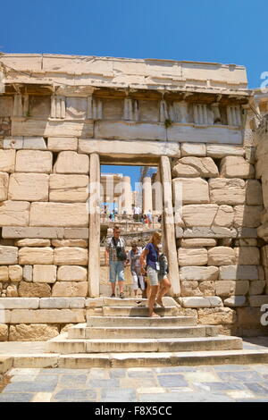 Athen - Tor zur Akropolis, Griechenland Stockfoto