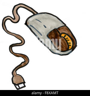 Computer-Maus isoliert auf weißem Hintergrund Stockfoto