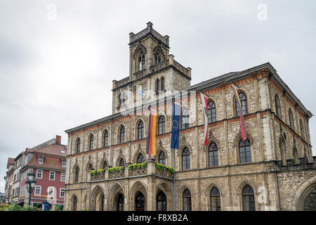 Blick auf das Rathaus in Weimar Stockfoto