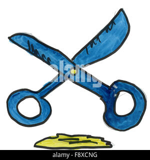 Schere isoliert auf weißem Hintergrund Stockfoto