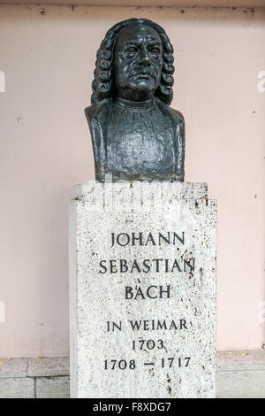 Büste von Johann Sebastian Bach in Weimar Stockfoto