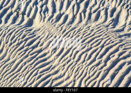 Draufsicht der Oberfläche von Pamukkale Travertin Terrassen. Stockfoto