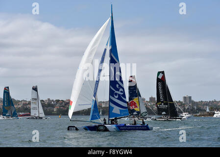 Sydney, Australien. 12. Dezember 2015. 2015 extreme Sailing Series. Extreme 40 Stadionlauf am Hafen von Sydney. Rennen-Aktion auf den Hafen. Bildnachweis: Aktion Plus Sport/Alamy Live-Nachrichten Stockfoto