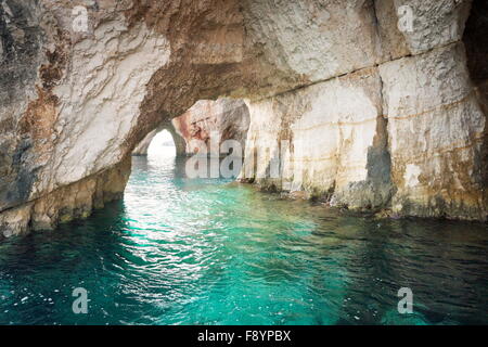 Griechenland - Zakynthos Island, blauen Grotten Stockfoto