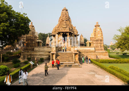 Die UNESCO erkannte Tempel in Khajuraho, Madhya Pradesh, Indien Stockfoto