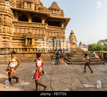 Die UNESCO erkannte Tempel in Khajuraho, Madhya Pradesh, Indien Stockfoto