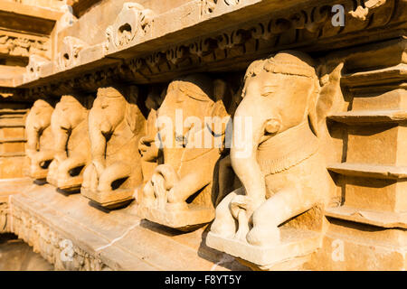Die UNESCO erkannte Tempel in Khajuraho, Madhya Pradesh, Indien Stockfoto