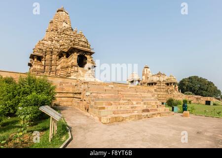 Die UNESCO erkannte Tempel in Khajuraho, Madhya Pradesh, Indien Stockfoto