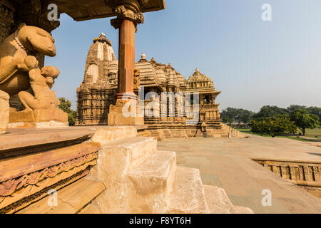 Die UNESCO erkannte Tempel in Khajuraho, Madhya Pradesh, Indien Stockfoto