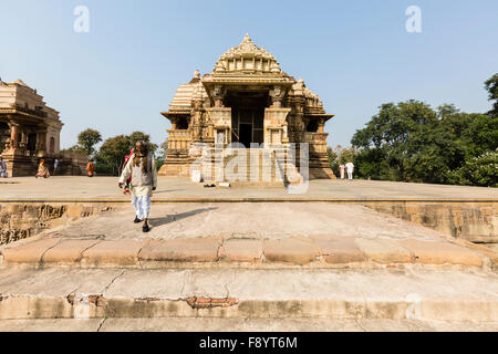 Die UNESCO erkannte Tempel in Khajuraho, Madhya Pradesh, Indien Stockfoto