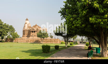 Die UNESCO erkannte Tempel in Khajuraho, Madhya Pradesh, Indien Stockfoto