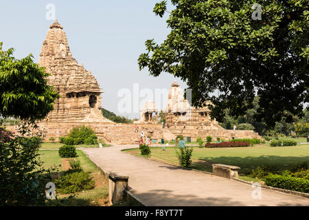 Die UNESCO erkannte Tempel in Khajuraho, Madhya Pradesh, Indien Stockfoto