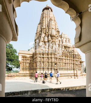 Die UNESCO erkannte Tempel in Khajuraho, Madhya Pradesh, Indien Stockfoto
