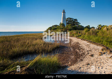 St Marks Leuchtturm in Florida St. Marks National Wildlife Refuge Stockfoto