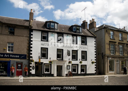 Queens Hotel, Bridge Street, Kelso, Roxburghshire, Schottland den Kopf Stockfoto