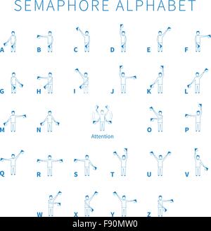 Englische Semaphore alphabet Stock Vektor