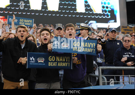 Philadelphia, Pennsylvania, USA. 12. Dezember 2015. Marine Fans bei der 116. Blindgänger an Lincoln Financial Field in Philadelphia statt © Ricky Fitchett/ZUMA Draht/Alamy Live News Stockfoto