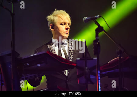 Liverpool, Großbritannien. 12. Dezember 2015. Nick Rhodes von Duran Duran führt die endgültige Datum Ihrer Tour an der Liverpool Echo Arena. &Acirc;&copy; Paul Warburton/Alamy leben Nachrichten Stockfoto