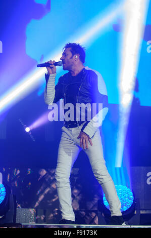 Liverpool, Großbritannien. 12. Dezember 2015. Duran Duran die endgültige Datum Ihrer Tour an der Liverpool Echo Arena durchführen. © Paul Warburton/Alamy leben Nachrichten Stockfoto