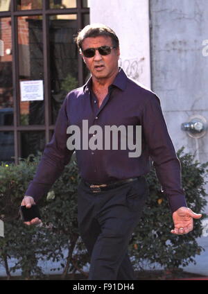 Beverly Hills, Kalifornien, USA. 12. Dezember 2015. Sylvester Stallone Urlaub Geschäfte Beverly HIlls, CA, USA-Kredit: Die Medien Schaltung/Alamy Live-Nachrichten Stockfoto