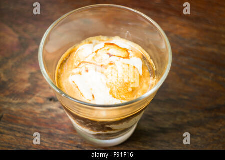 Glas Vanilleeis Affogato Kaffee, stock Foto Stockfoto