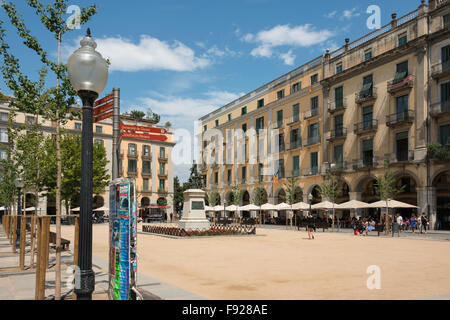 Restaurants in Altstadt, Girona (Gerona), Plaça De La Independència, Provinz Girona, Katalonien, Spanien Stockfoto