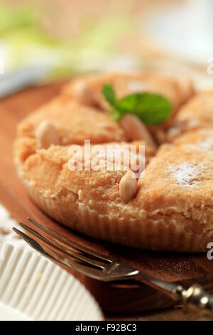 Frisch gebackene Kuchen Mandeln dessert Stockfoto