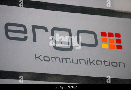 Markenname: "Ergo Kommunikation", Berlin. Stockfoto