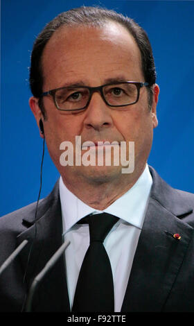 Francois Hollande - Treffen des "European Round Table of Industrialists ERT', Bundeskanzleramt, 1. Juni 2015, Berlin. Stockfoto