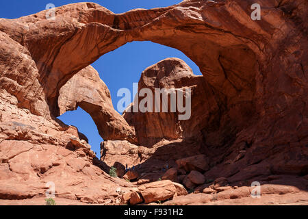 Doppelbogen, die Windows-Auswahl, Arches-Nationalpark, Utah, USA Stockfoto
