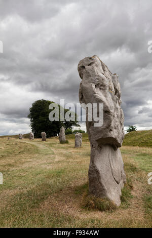 Standing Stones auf Avebury Steinkreises, Avebury, Wiltshire England United Kingdom Stockfoto