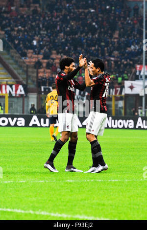 Mailand, Italien. Goal 13. Juni 2015. L. Adriano des AC Mailand in der italienischen Serie ein League Fußballspiel zwischen AC Mailand und H.Verona im San Siro Stadion in Mailand, Italien. Bildnachweis: Gaetano Piazzolla/Alamy Live-Nachrichten Stockfoto