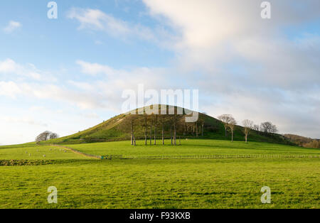 Die konische Form des Sommerhaus Hill, ein Merkmal der in der Nähe von Folkestone Kent Downs. Stockfoto