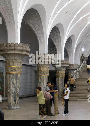 U-Bahn Station, Pyongyang, Nordkorea, Asien Stockfoto