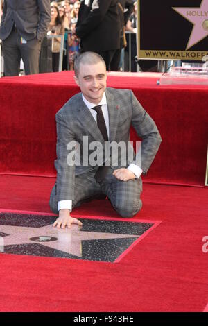 Daniel Radcliffe mit Stern auf der Hollywood Walk Of Fame mit geehrt: Daniel Radcliffe wo: Los Angeles, California, Vereinigte Staaten von Amerika bei: 12. November 2015 Stockfoto