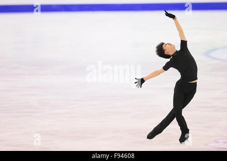 Barcelona International Convention Centre, Barcelona, Spanien. 12. Dezember 2015. Yuzuru Hanyu (JPN), 12. Dezember 2015 - Eiskunstlauf: ISU Grand Prix of Figure Skating Finale 2015/2016 Herren Praxis bei Barcelona International Convention Centre, Barcelona, Spanien. © YUTAKA/AFLO SPORT/Alamy Live-Nachrichten Stockfoto