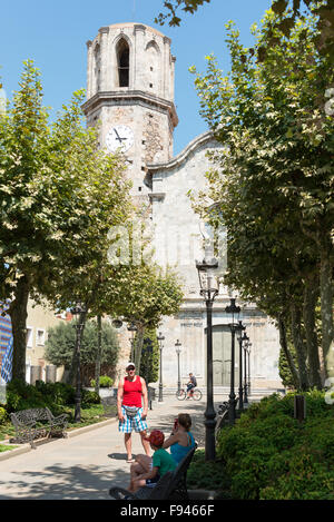 Kirche St. Nicolau, Carrer del Calme, Malgrat de Mar, Costa del Maresme in der Provinz Barcelona, Katalonien, Spanien Stockfoto