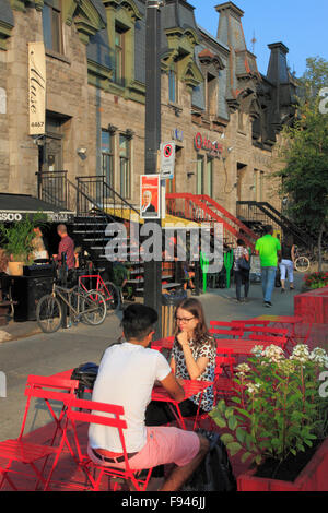 Kanada, Quebec, Montreal, St-Denis-Straße, Café, Menschen, Stockfoto