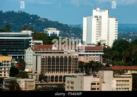 Kampala CBD Blick Osten von Kampala Hill, CBD, Kampala, Uganda Stockfoto