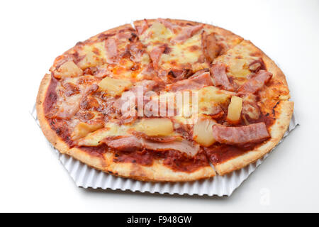 Pizza Schinken-Ananas Stockfoto