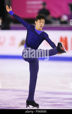 Barcelona International Convention Centre, Barcelona, Spanien. 11. Dezember 2015. Nathan Chen (USA), 11. Dezember 2015 - Eiskunstlauf: ISU Junior Grand Prix of Figure Skating Herren Kür im Barcelona International Convention Centre, Barcelona, Spanien. © YUTAKA/AFLO SPORT/Alamy Live-Nachrichten Stockfoto