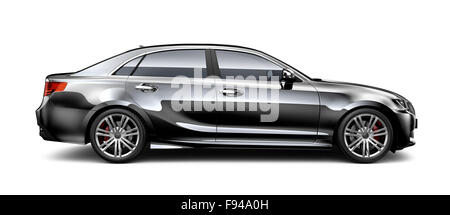 Generische schwarzes Auto - Seitenansicht Stockfoto