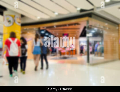 Atmosphäre rund um Shopping-Malls Hintergrund weichzeichnen Stockfoto
