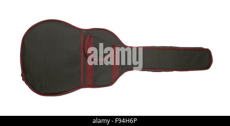 Gitarre-Stoffbeutel isoliert auf weiss, rot Stockfoto