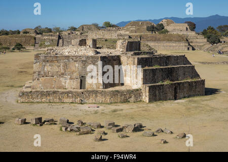 Mexiko, Oaxaca, Monte Alban, Gran Plaza & Observatorium Stockfoto