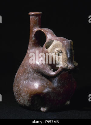 Präkolumbische Kunst. Pre-Inka. Tumaco Tolita Kultur. Region der Pacific Colombo-ecuadorianischen Küste von 300BC-600 n. Chr.. Keramik-Objekt. Form-Eichhörnchen. 25 x 10'5 cm. Aus Ecuador. Privatsammlung. Stockfoto